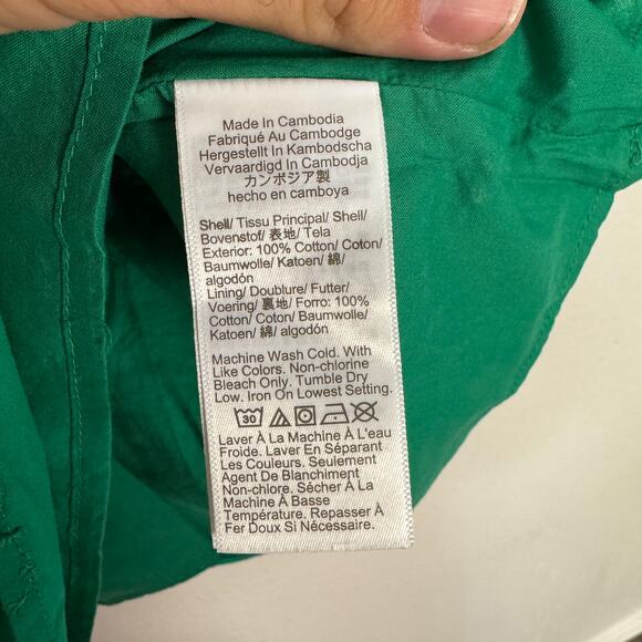 J.Crew Eyelet Shell Tank Top SZ M Dublin Green Lined Sleeveless Crew Neck Cotton - Picture 7 of 8